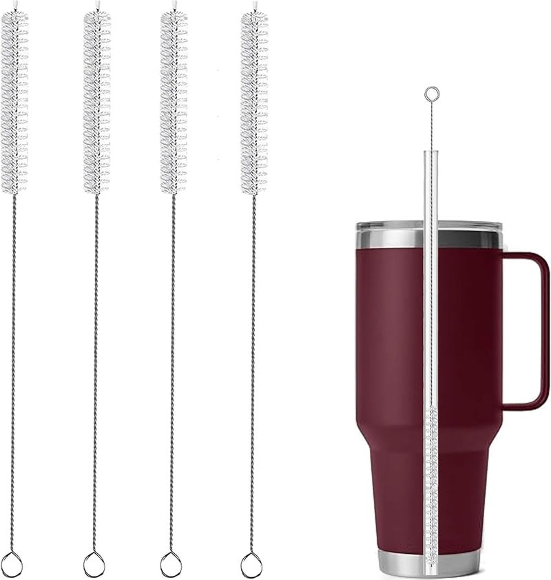 CIDYAUST ClDYAUST Straw Cleaner Brush for Stanley Cup, Straw Cleaning Brush by 304 Stainless Steel and Nylon Bristles, Straw Brush for Baby Bottles, Glass/Silicone Straws or Hummingbird Feeders. - Image 1